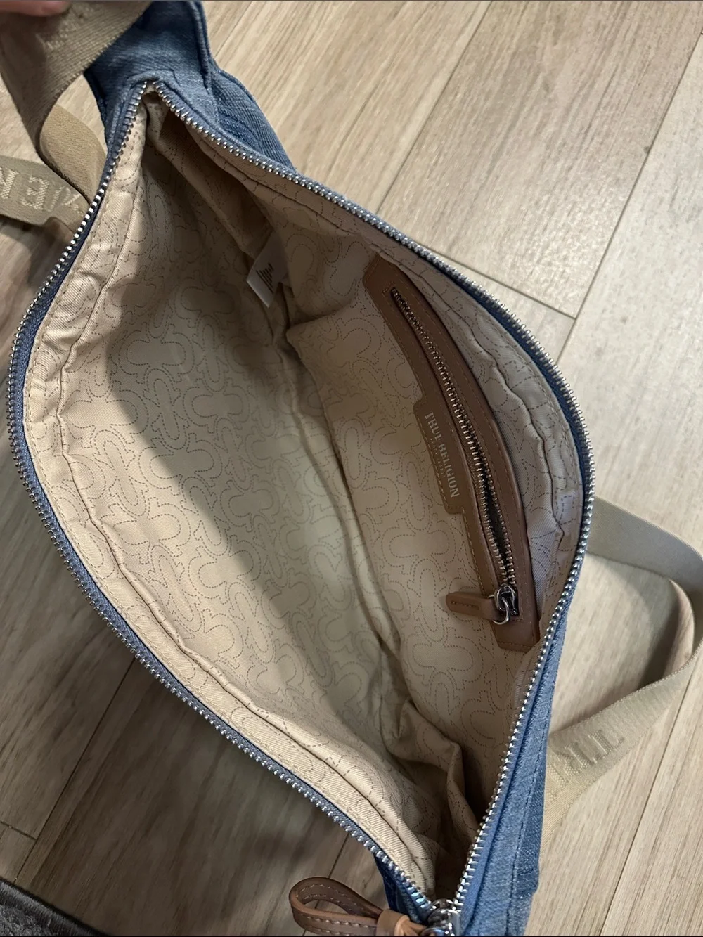 NWOT Y2K TRUE RELIGION Washed Denim Hobo Shoulder Bag